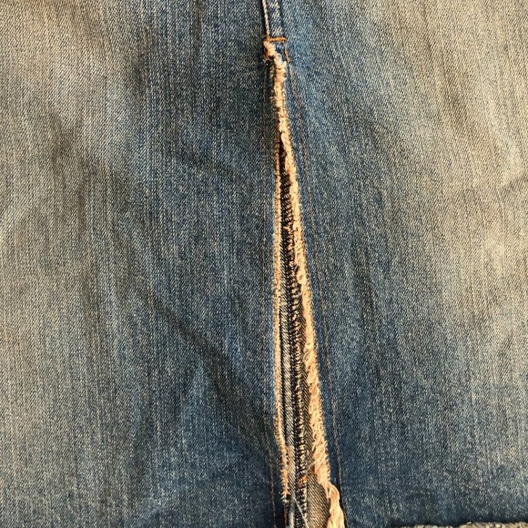 Liu Jo Jeans - Distressed Denim Skirt with Cut Outs Size 28 Y2K early 00s - Picture 3 of 10